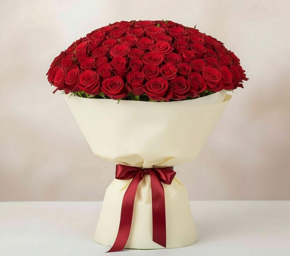 Букет 101 Красная роза Милано в Семеновское