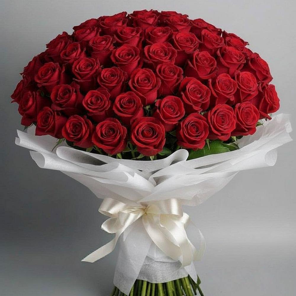 Букет 101 Красная роза Блэк Мэджик в Семеновское