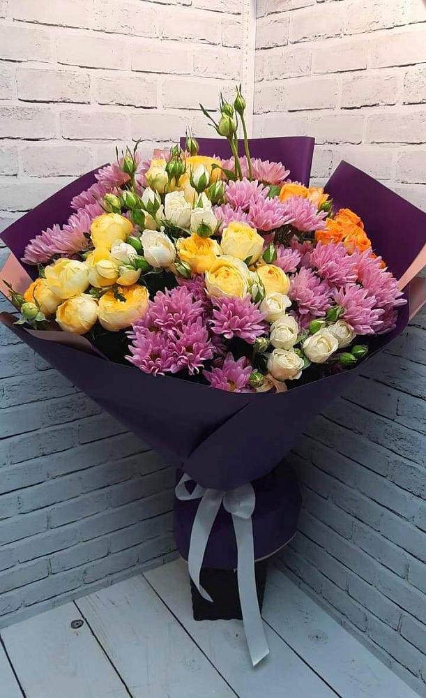 Букет цветов из: Хризантемы и Розы в Семеновское