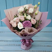 Букет цветов из:  Розы и Лизиантусы в Семеновское
