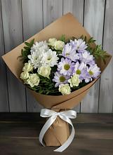 Букет цветов из:  Хризантемы и Розы в Семеновское