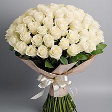 Букет 101 беля роза Белоснежка в Семеновское