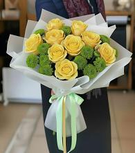 Букет цветов из:  Хризантемы и Розы в Семеновское