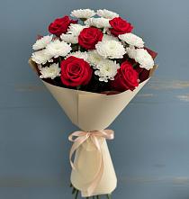 Букет цветов из:  Розы и Хризантемы в Семеновское