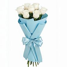 Букет 7 белых роз Проуд в Семеновское