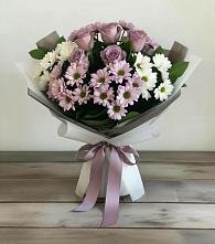 Букет цветов из:  Хризантемы и Розы #REPLACE_PRED# Семеновское