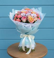 Букет цветов из:  Хризантемы и Розы в Семеновское