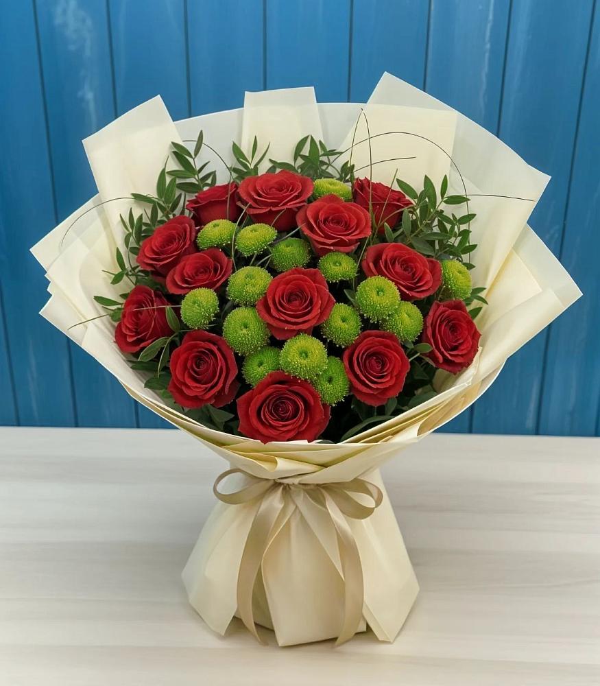 Букет цветов из: Розы и Хризантемы в Семеновское